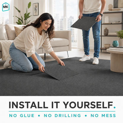 DIY installation of self-adhesive carpet tiles