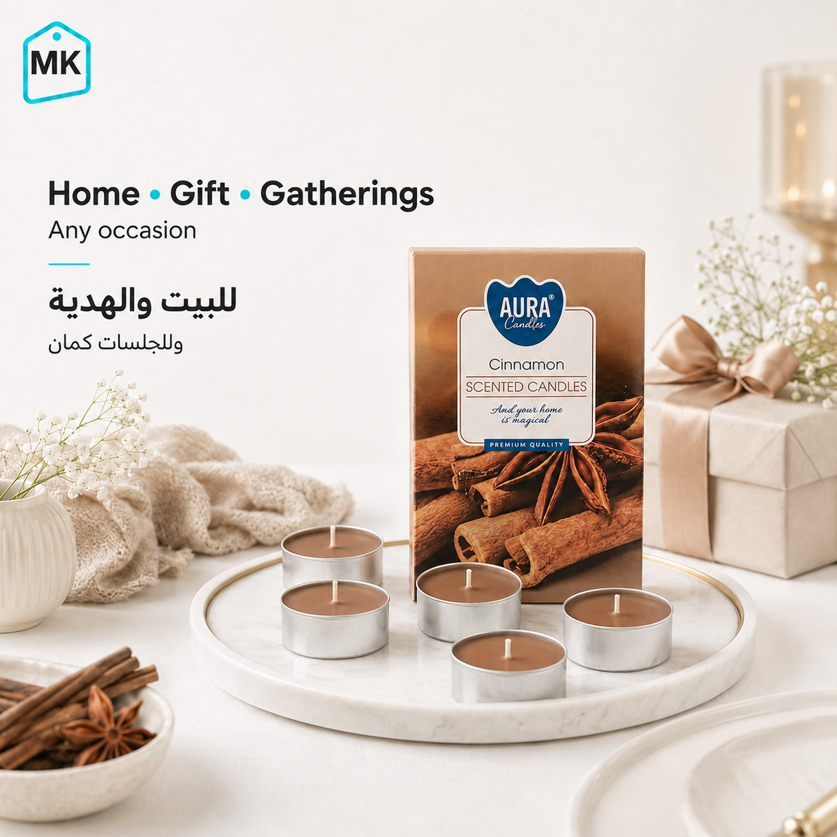 Cinnamon scented candle bundle, 12 candles – product image 5