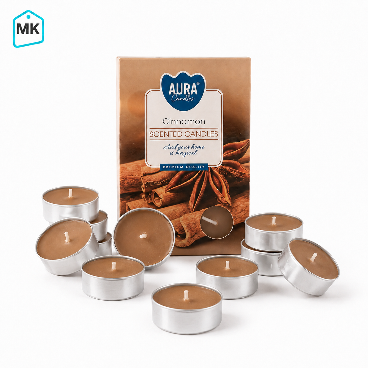 Cinnamon scented candle bundle, 12 candles – product image 1
