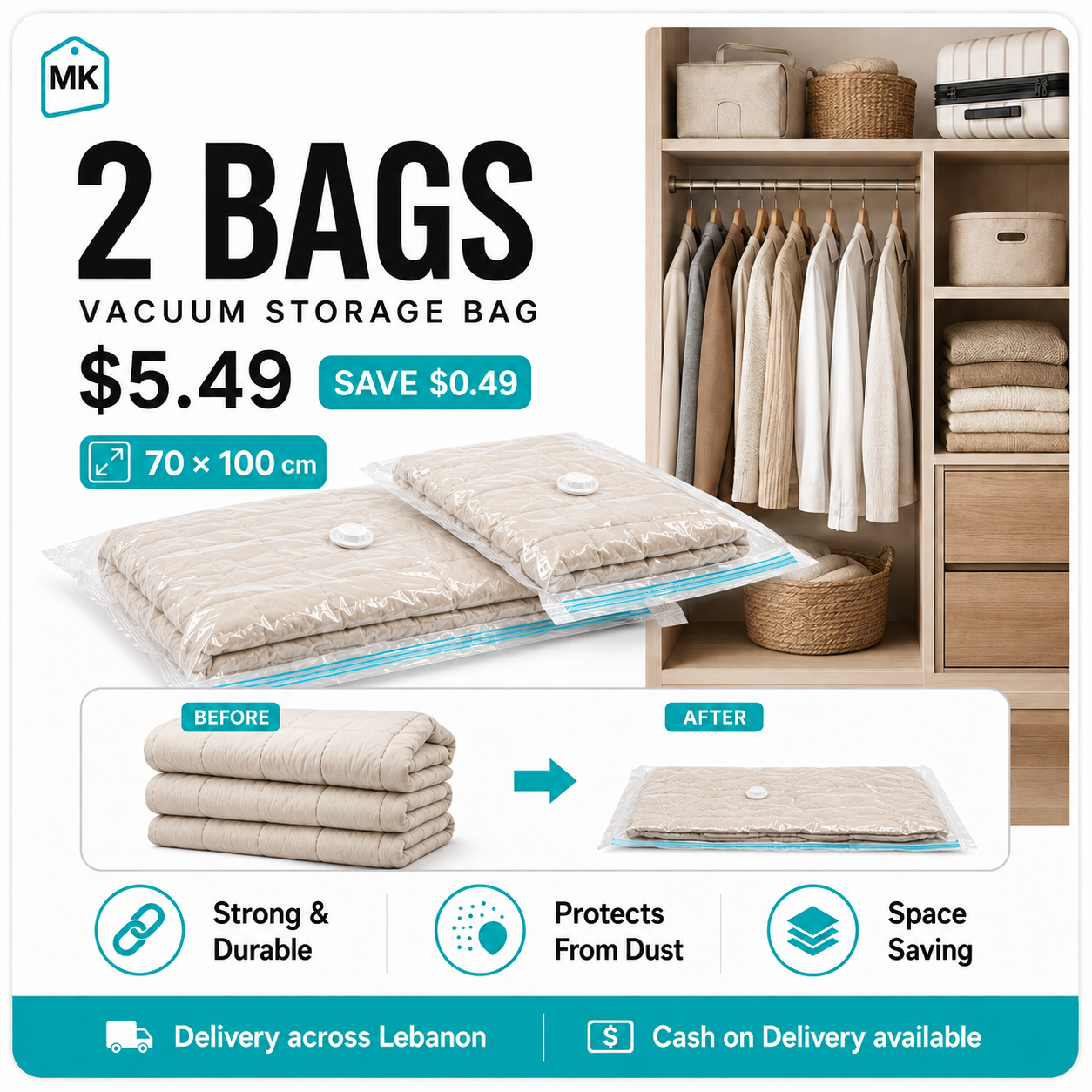 Durable reusable vacuum storage bag material close-up