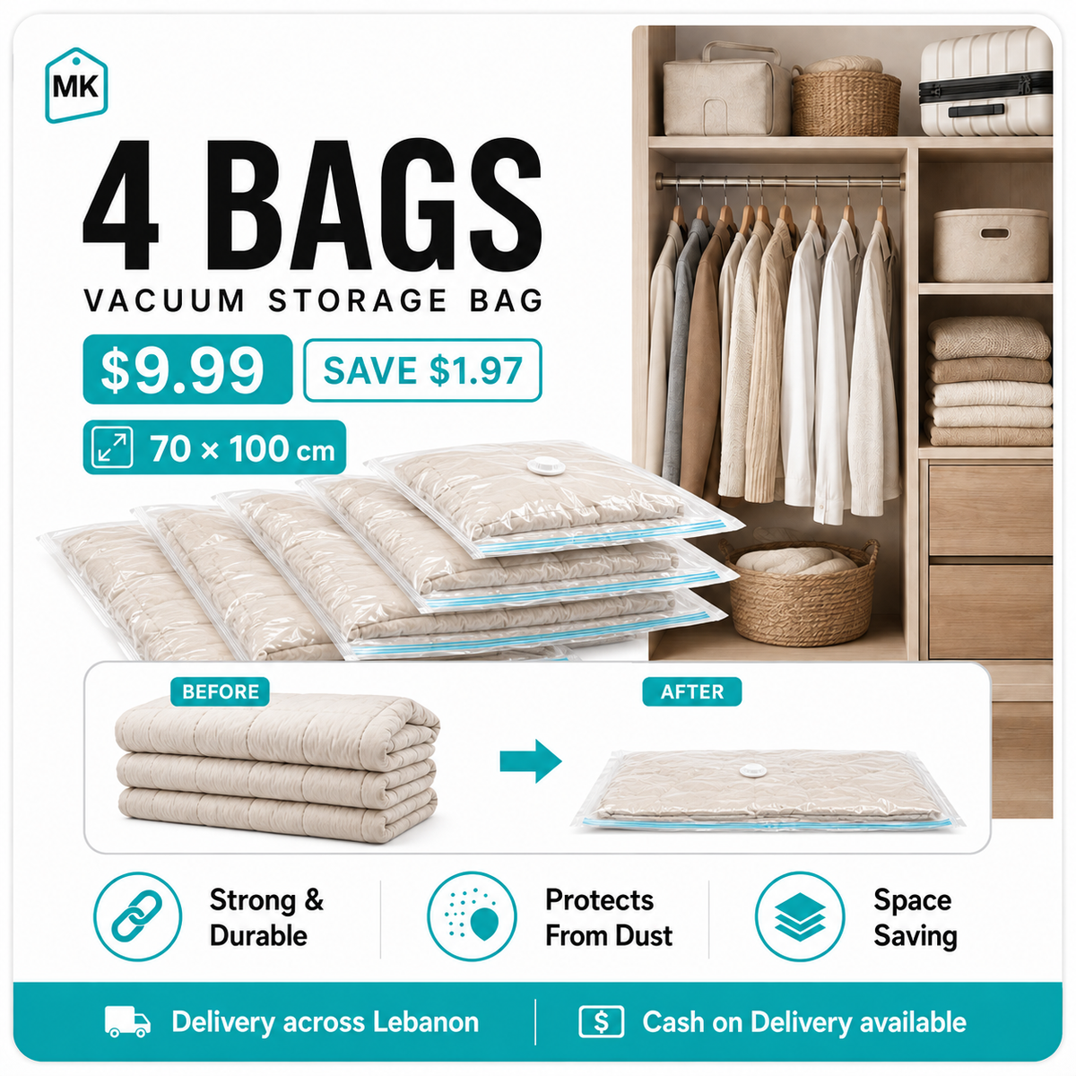 More Space, Less Mess – Vacuum Storage Bags