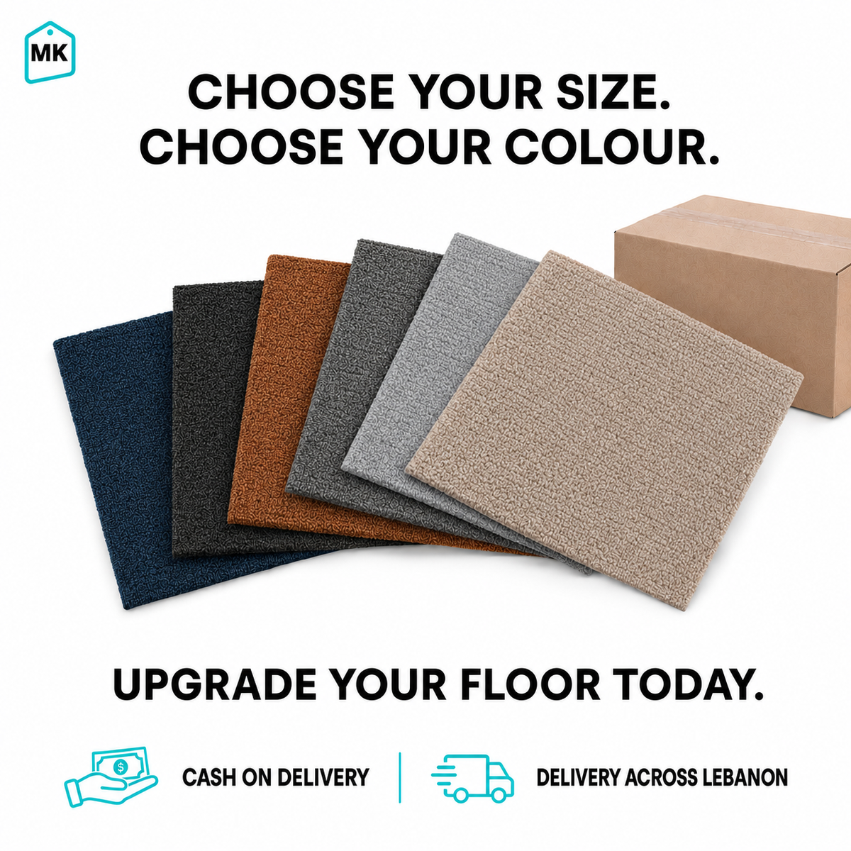 Self-adhesive carpet tile design option