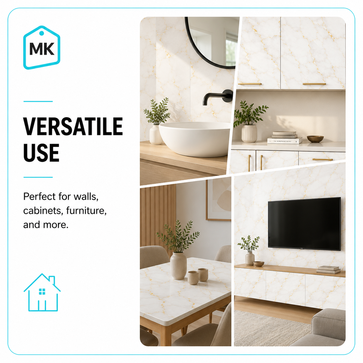 3D Wall Panels – 8 لوحات جدار ثلاثية الأبعاد لاصقة
