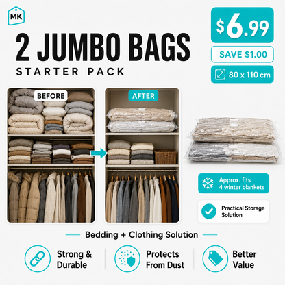 Vacuum Storage Bags – 80x110cm أكياس فاكيوم لتوفير المساحة
