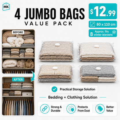 Vacuum Storage Bags – 80x110cm أكياس فاكيوم لتوفير المساحة