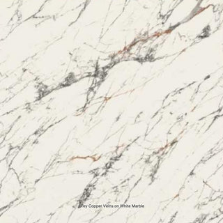 Grey Copper Veins on White Marble