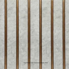 Grey Marble with Gold Brown Stripes Gloss
