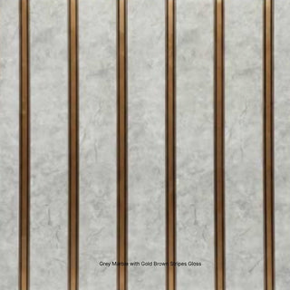 Grey Marble with Gold Brown Stripes Gloss