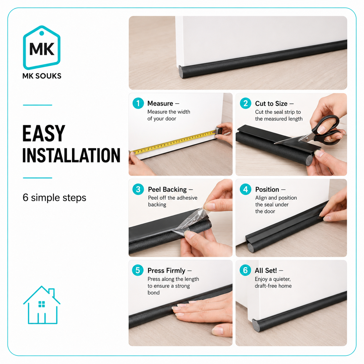 Door Bottom Seal 96cm – Insect, Dust & Draft Blocker