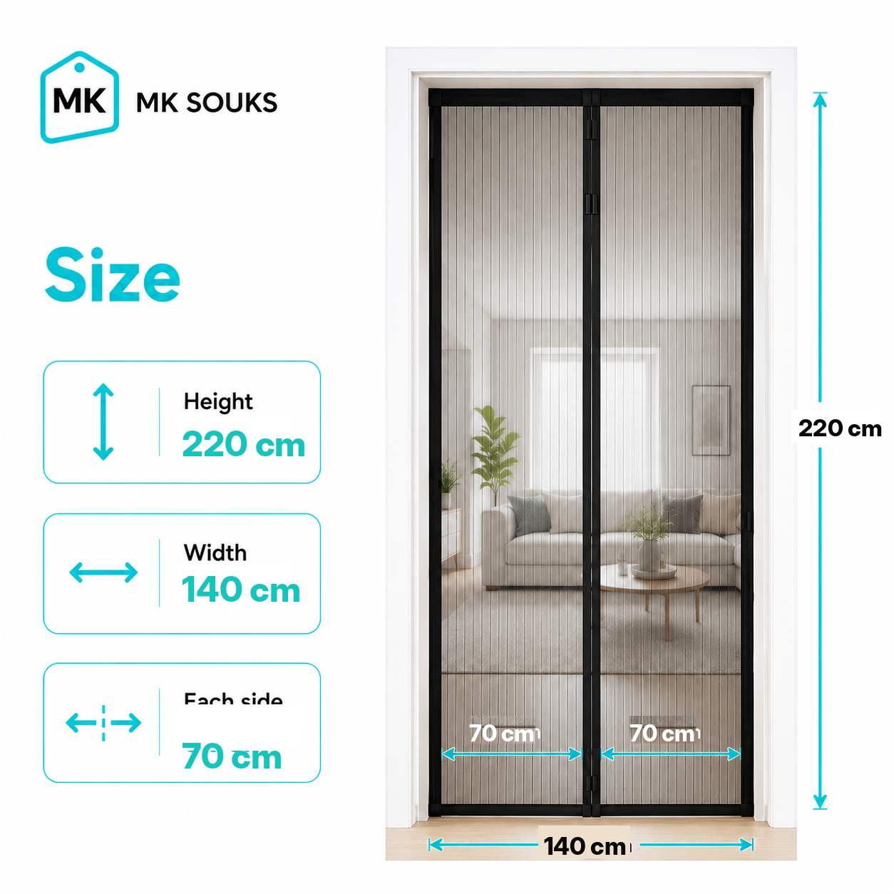 Magnetic Door Curtain – ستارة باب مغناطيسية | هوا نقي بدون بعوض