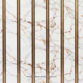 White Beige Marble with Beige Stripes Gloss