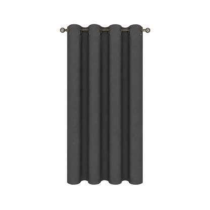 Authentic single dark grey velvet curtain panel on #FFFFFF white background, no text or branding