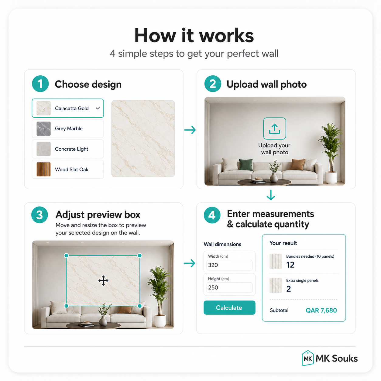 Customize wall and calculate quantity